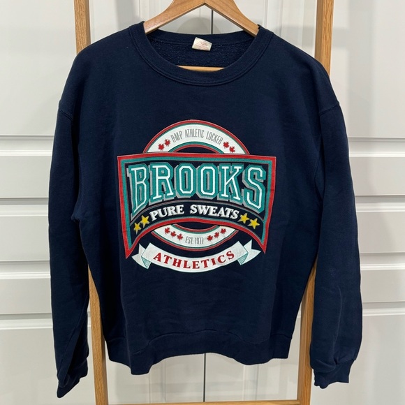 VINTAGE Brooks‎ Athletic  Wear Crewneck Sweatshirt - Size M - Picture 1 of 4
